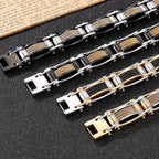 15MM Twist Chain Bracelet Man 18K Gold Color Men's Bracelets On Hand Heavy Stainless Steel Mannen Armband Jewellery