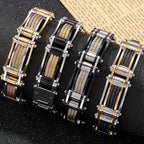 15MM Twist Chain Bracelet Man 18K Gold Color Men's Bracelets On Hand Heavy Stainless Steel Mannen Armband Jewellery