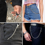 Belt Wallet Pocket Chain Keychain — Stainless Steel