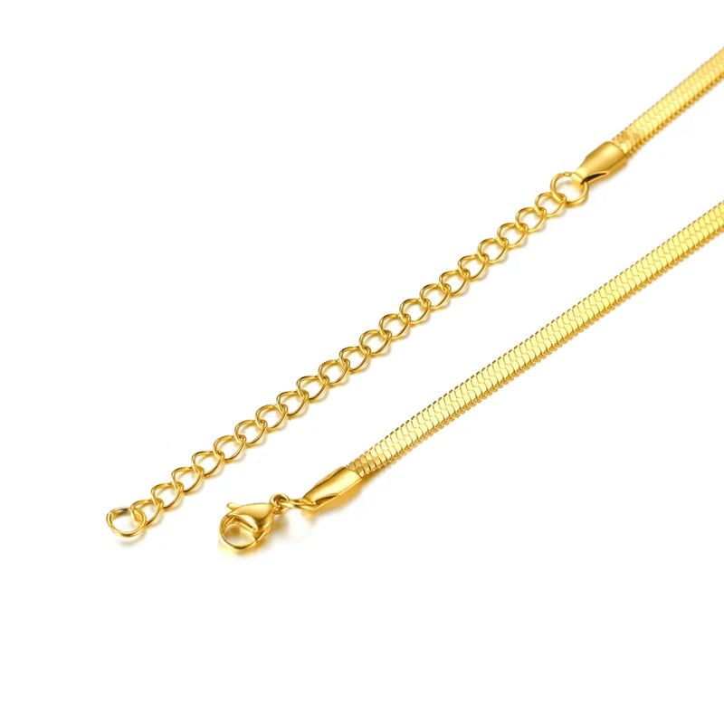 Gold Snake Chain Necklace — 38-60cm