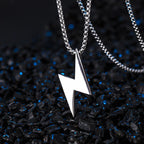 Lightning Charm Pendant Necklace — Stainless Steel