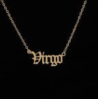 New Constellation Zodiac Necklaces Jewelry for Women Antique Style Designed Letter Taurus Aries Pendant Necklaces Gift Collier