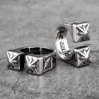 Vintage Gothic Flower Stainless Steel Mens Open Rings Punk Unique for Women Boyfriend Biker Jewelry Creativity Gift