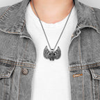 Fallen Angel Wings Skull Stainless Steel Men Necklaces Pendants Chain Punk for Boyfriend Male Jewelry Creativity Gift