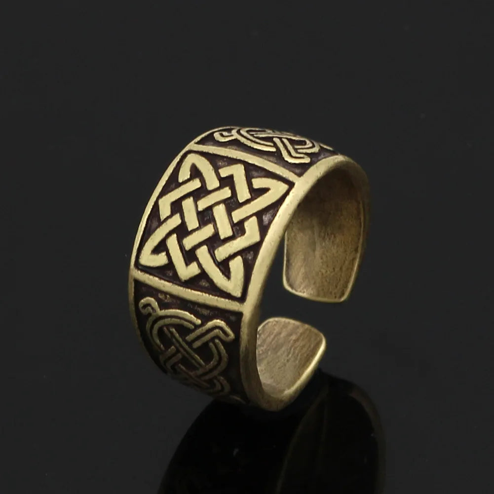 Antiquing Slavic Svarog Square Star Rus Amulet Goth Ancient Rings For Women Talisman Jewelry Pagan Men Ring