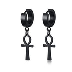 Cross Mini Huggie Hoop Earring — Stainless Steel