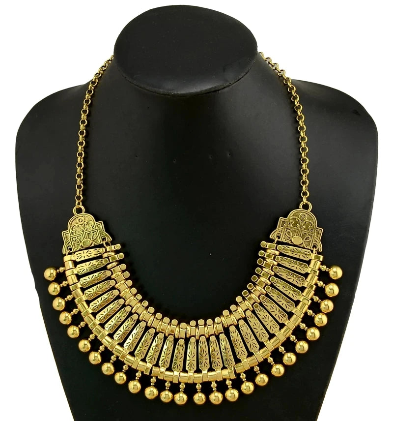 Traditional Gypsy Afghan Ethnic Choker Necklace for Women Vintage African Tribe Bib Moon Collares Boho Pakistan Turkish