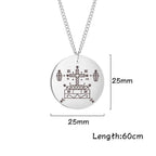 My Shape Voodoo Loa Baron Samedi Round Pendant Necklace for Men Maman Brigitte Stainless Steel Necklaces Amulet Religion Jewelry