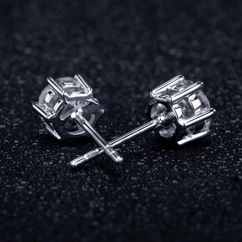 Round Martini Prong Setting Stud Earrings — Daily Wear, Two-Tone