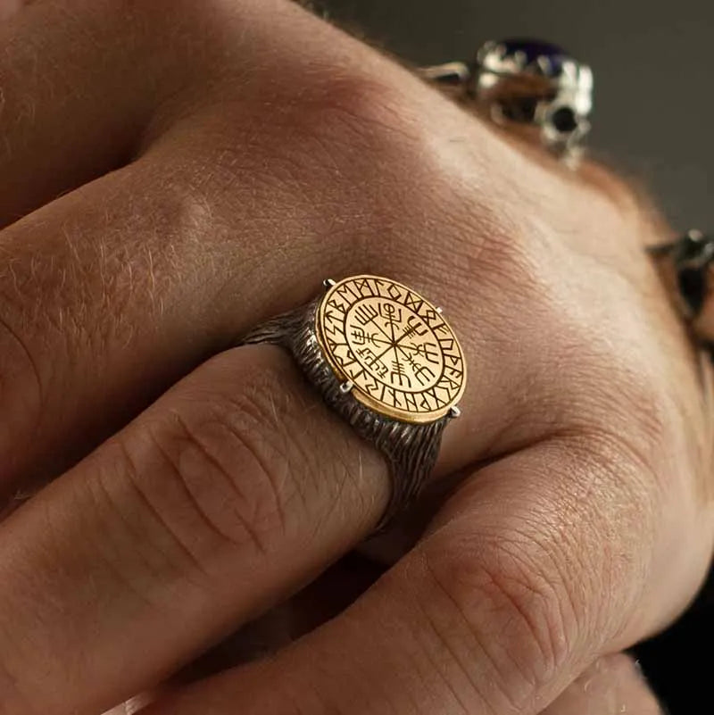 Viking Compass Ring — Two-Tone