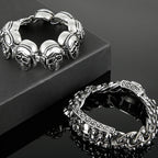 Steampunk Rock Skull Bracelet for Men In Waterproof Stainless Steel Skeleton Men's Bracelet Man Bike Jewelry Boys