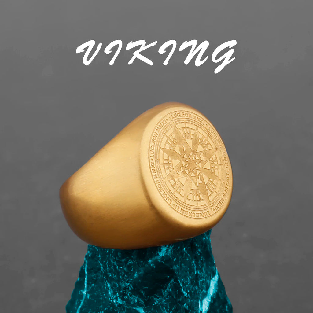 Nordic Viking Stainless Steel Ring Anchor Compass Tree of Life Viking Rune Wolf Men and Women Ring Jewelry Factory Wholesale