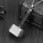Superhero Thor Necklace Thor's Hammer Mjolnir Pendant Neck Chain Men's Trend Accessories
