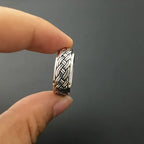 BOCAI New Real S925 Sterling Silver Jewelry Fashion Retro Thai Man Ring Hemp Rope Simple Rotating Turn to Good Luck