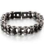 Heavy Stainless Steel Cross Bracelet for Man 23CM Long 13MM Wide Bicycle Chain Men's Bracelets Accessories Vintage