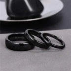 Tigrade Ceramic Brushed Black Ring For Men Women 4/6/8mm Width Tendy Male Wedding Ring Matte anillos mujer Plus Size