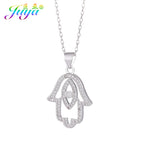 Iced Out Evil Eye Hamsa Hand of Fatima Necklace — Copper Alloy
