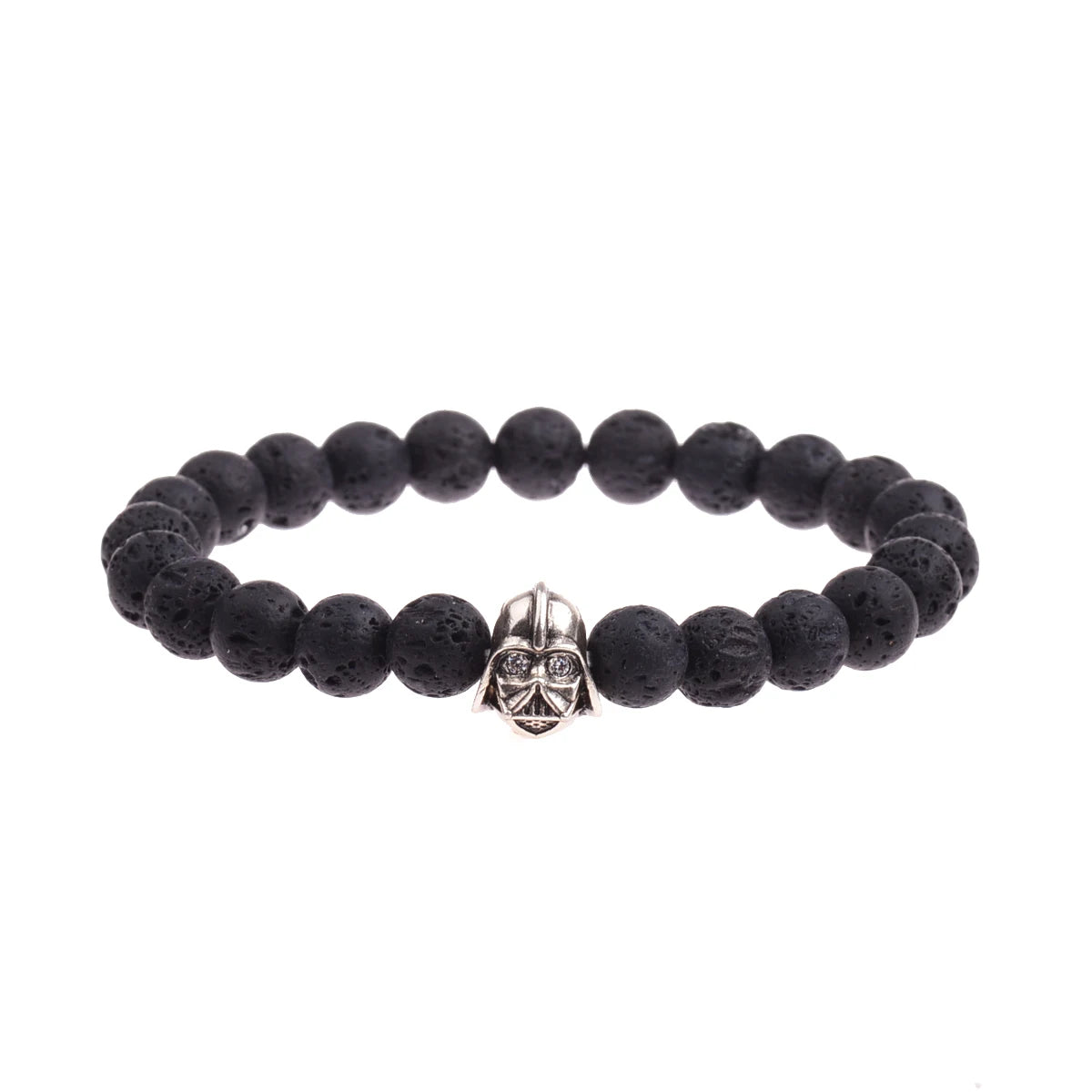 Charm Mens CZ Beaded Bracelets 8mm Bright Black Lava Stone Bracelets Homme Black Matte Bracelets For Women Dropshipping