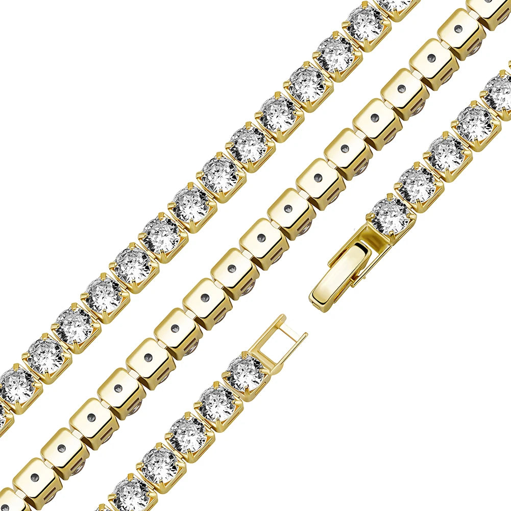 TOPGRILLZ 3/4/5MM Micro Tennis Bracelet with New Fold Over Clasp Hip Hop Bling Iced Out Cubic Zirconia Jewelry Gift For