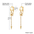 Cross Huggie Hoop Earrings — Stainless