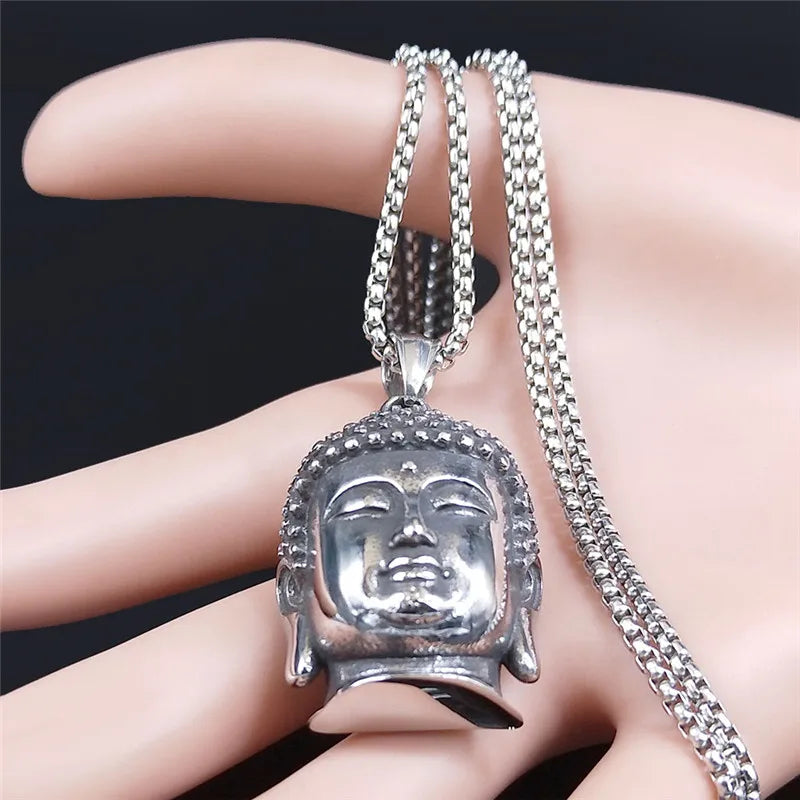 Buddhist Stainless Steel Pendant Necklace