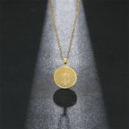 Saint Benedict Medal Cross Necklace — Two-Tone Stainless Steel
