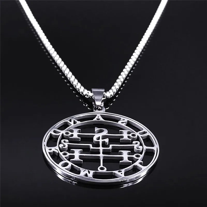 Baphomet Steel Pendant Seal Andromalius Men/women