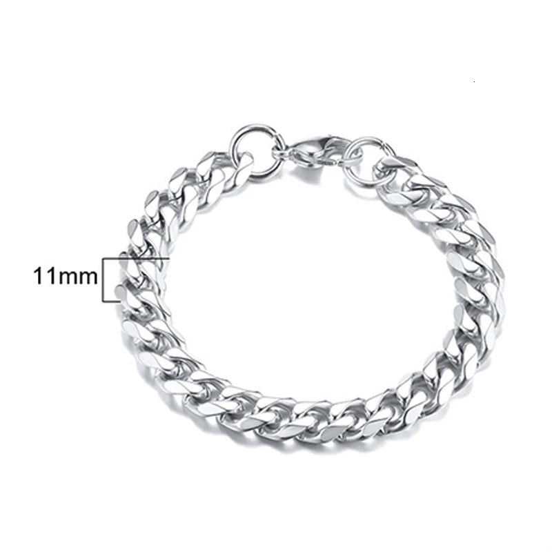 Cuban Curb Chain Bracelet — Stainless Steel