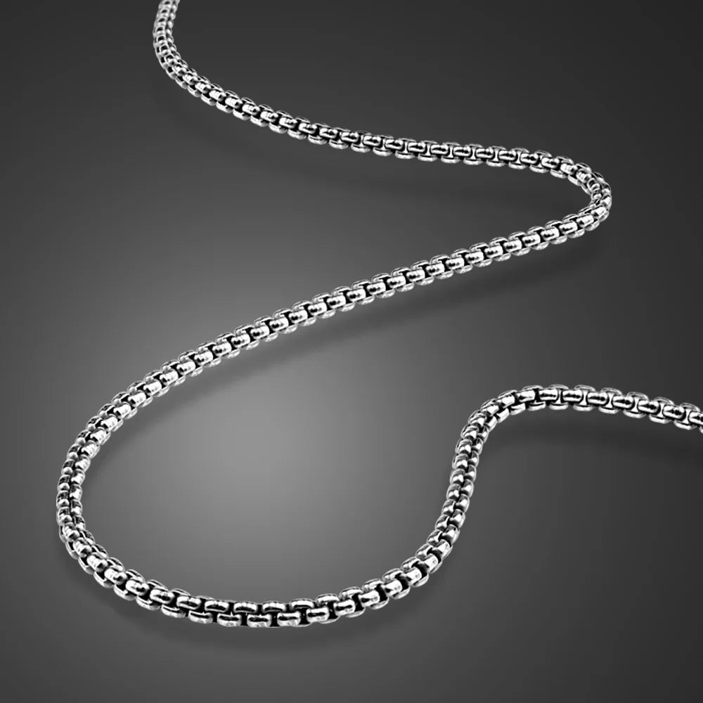 Silver-Tone Box Link Chain Choker Necklace, 61cm