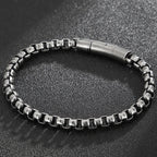 6MM Chain Men's Bracelet Man Gold Color Stainless Steel Boys Bracelets On Hand Engraveable Mannen Armband Jewellery