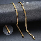 Vnox 18-70cm Curb Chain Necklaces 3-11mm Men's Miami Cuban Link Classic Punk Heavy Metal Stainless Steel Long Women