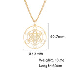 LIKGREAT Angel Seal Archangel Metatron Cube Necklace for Men Women Geometry Stainless Steel Pendants Amulet Spiritual