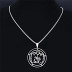 Demon Seal Silver Pendant Necklace — Stainless Steel