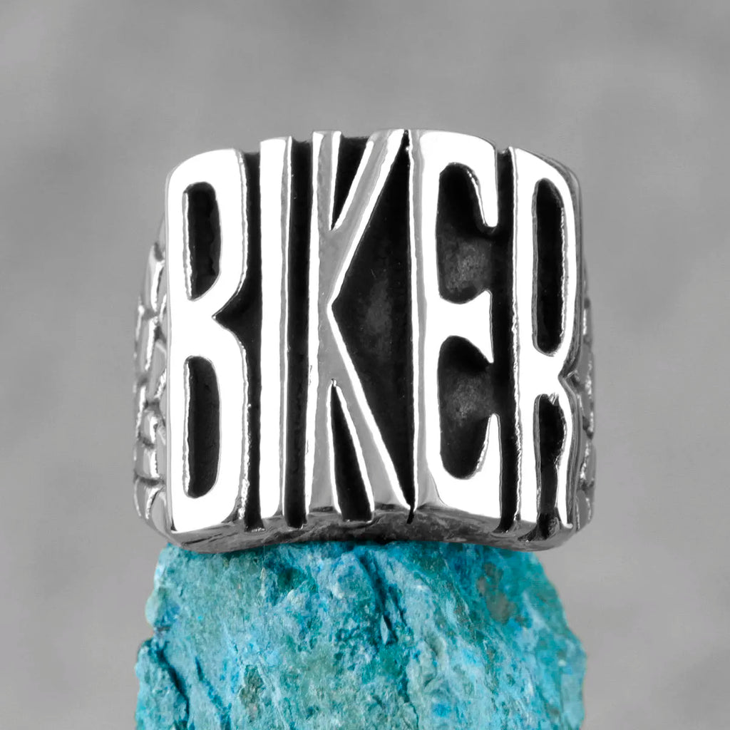 Locomotive Motorcycle Biker Letter Stainless Steel Mens Rings Punk Hip Hop for Male Boyfriend Jewelry Creativity Gift