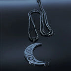 Witchcraft Moon Pendant — Black Stainless