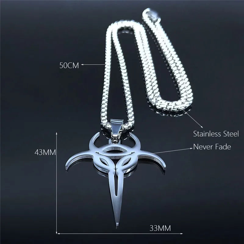 Silver Chain Psyclon Nine Long Cadenas Acero Inoxidab