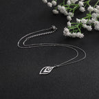 Leaf Pendant Statement Necklace for Women — Stainless Steel