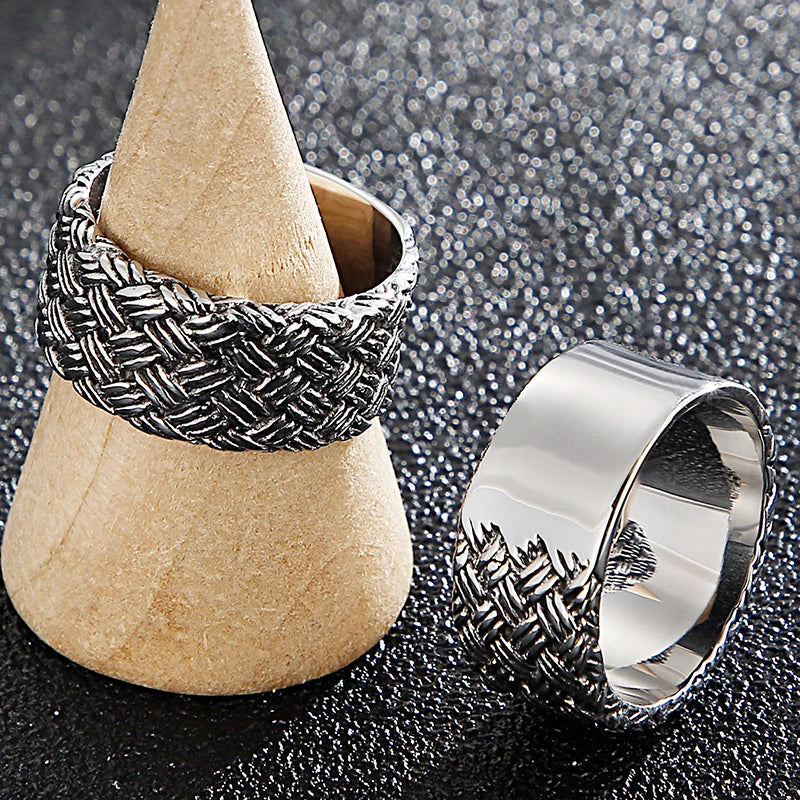 Solid 316L Stainless Steel Men's Finger Rings Stainless Ring For Men Women Size 7-13 Vintage Male Charm Jewelry Wedding