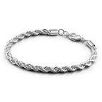Fashion Men 100% Solid 925 Sterling Silver Bracelet Rope Chain 5MM 17-20CM Bangle For Man & Boy Cuff Jewelry Gift