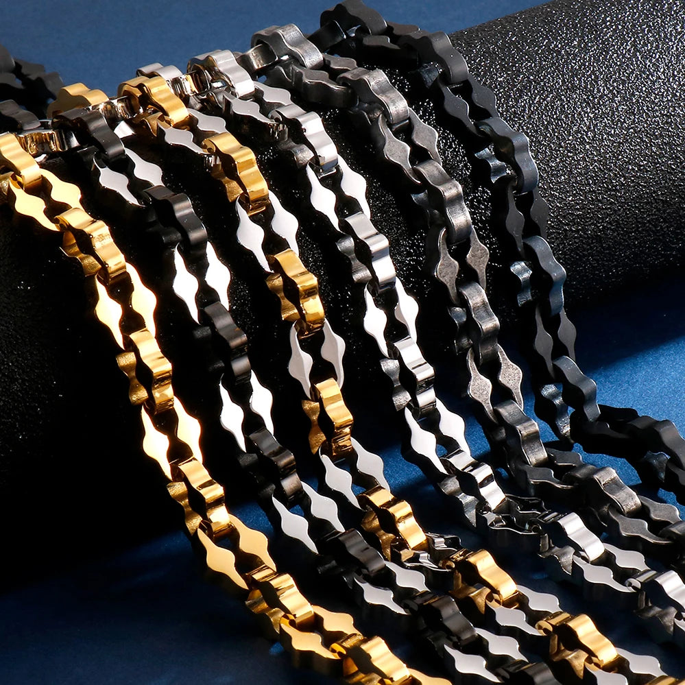 11MM Thick Black Stainless Steel Chains Necklaces for Man 63CM 24.8" Heavy Metal Link Chain Necklace For Men Mens