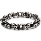 Gothic Skull Head Links Chain Bracelet For Man 316L Stainless Steel Skeleton Charm Men's Bracelets 7.87" 9" Male Bike