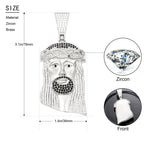 Super Big Gold Colour Jesus Copper Iced Out Cubic Zirconia Pendant Necklace For Men's Hip Hop Jewelry Wholesale Drop Shipping