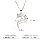My shape Wolf Necklace for Men Women Stainless Steel Necklaces Men's chain Fashion Animal Male Necklace Punk Jewelry