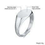 Square Signet Pinky Ring — Stainless Steel