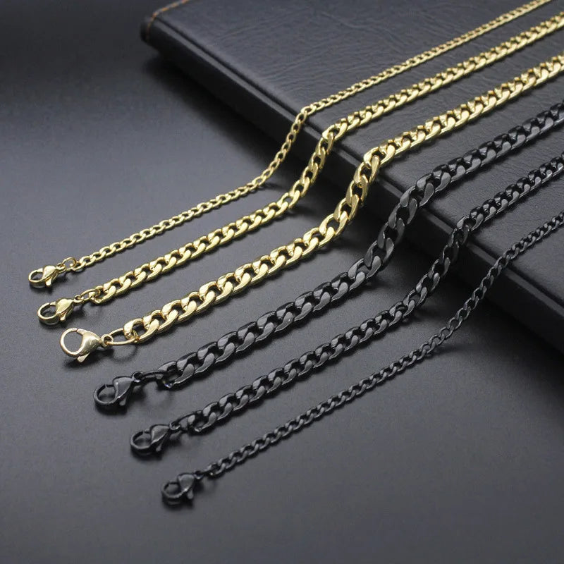 Cuban Curb Chain Necklace 7mm — Silver