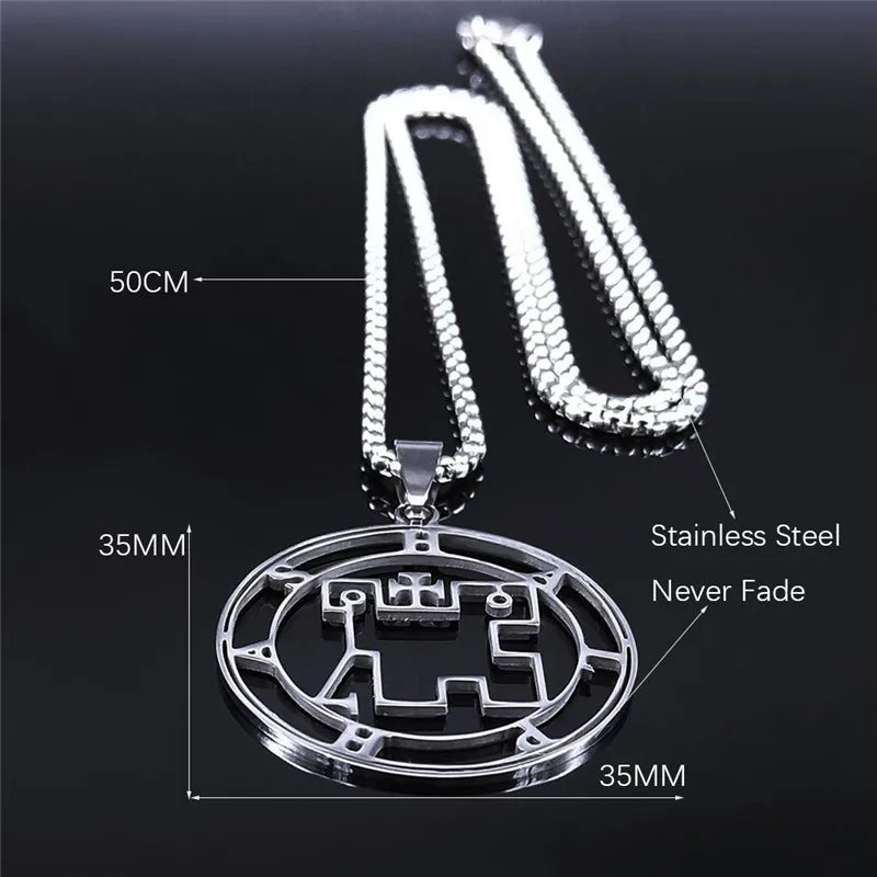 Statement Pendant Necklace — Stainless Steel
