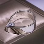 Luxury Male white gold Ring Square Crystal white Zircon Stone Ring Wedding Bands Promise Love Engagement Ring