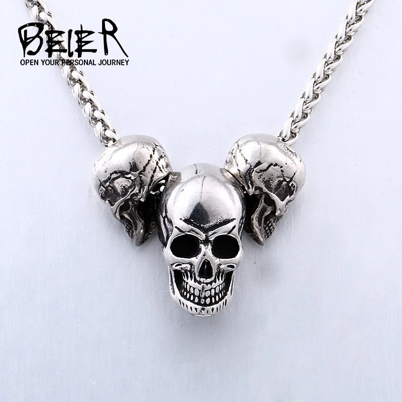 Unique Skull Pendant Necklace — Stainless Steel