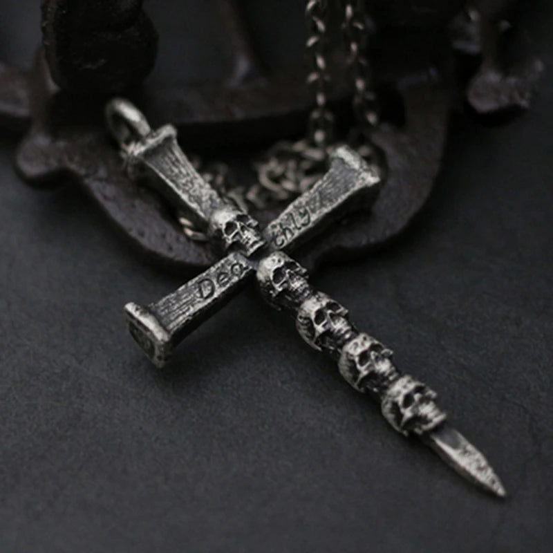 Vintage Punk Skull Necklace for Men Women 316L Stainless Steel Necklaces Men's chain Fashion Male Kiss Jewelry OSDZ201