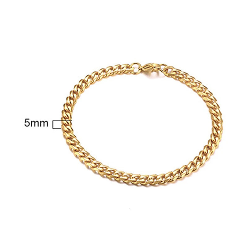 Cuban Curb Chain Bracelet — Stainless Steel